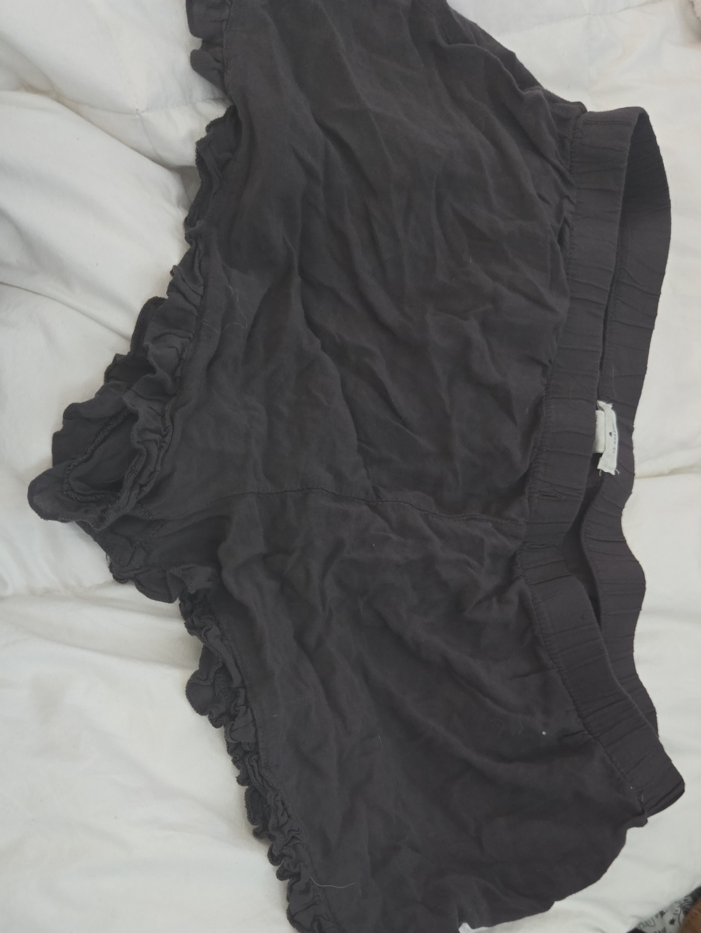 Forever 21 Black Ruffle-Trim Lounge Shorts